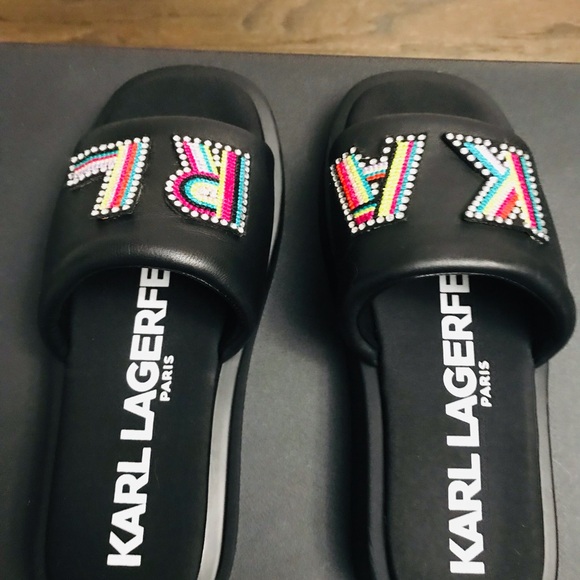 KARL LAGERFELD PARIS WOMEN OPAL SANDALS. CLASSY DESIGN FOR COMFORT. NEW SIZE 10 - Picture 8 of 10